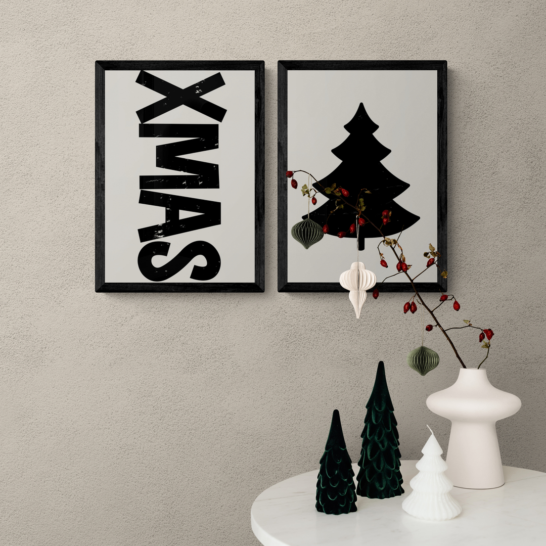 X-mas & kerstboom poster