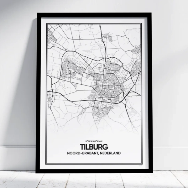 Tilburg stadskaart poster