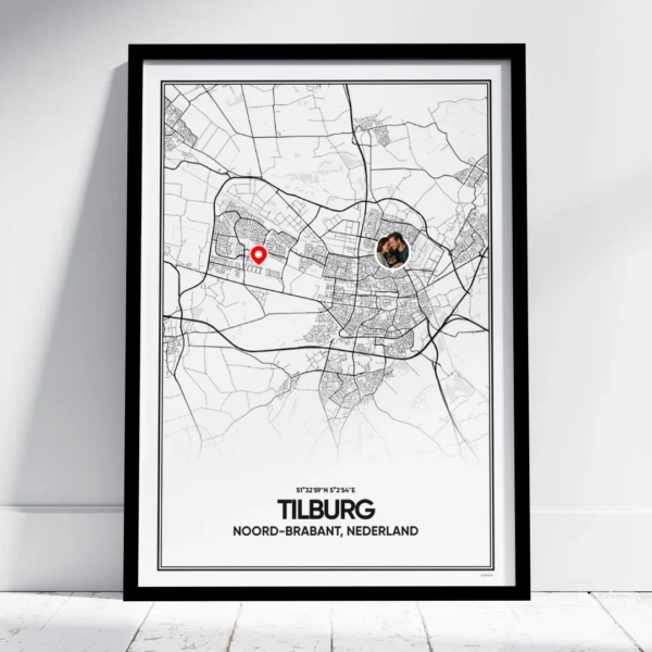stadskaart Tilburg poster