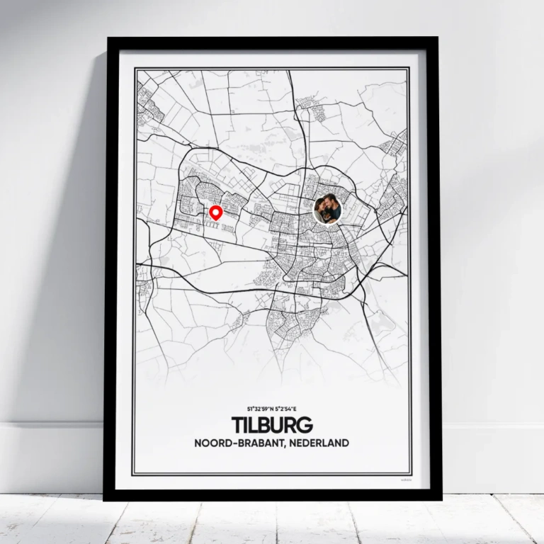 stadskaart Tilburg poster