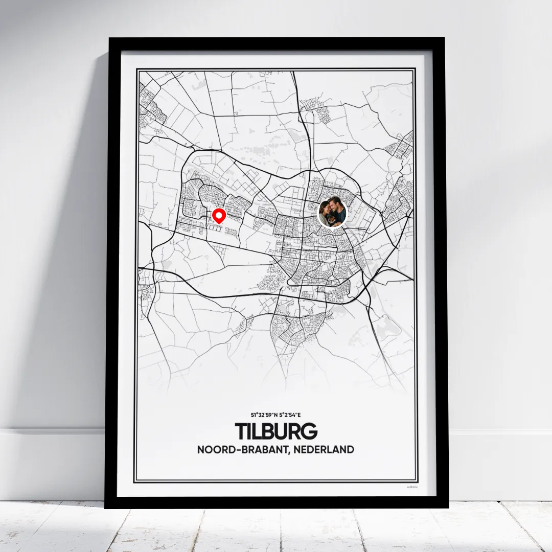 stadskaart Tilburg poster stadskaart Tilburg poster