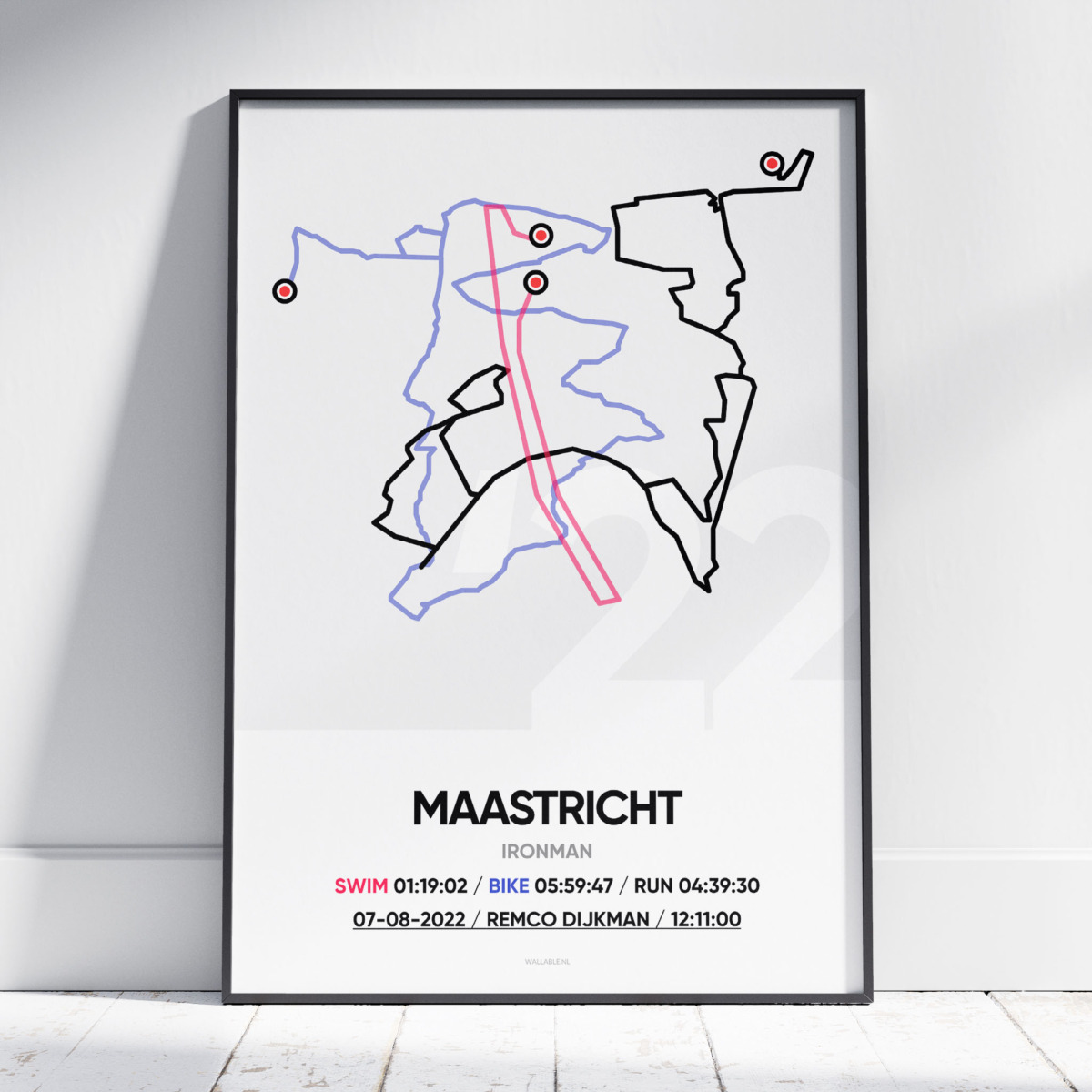 2022 Ironman poster met naam en tijden