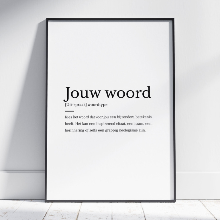 Woordenboekposter met het woord van jouw keuze