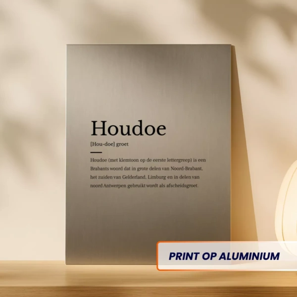 Woord definitie op geborsteld aluminium - Houdoe