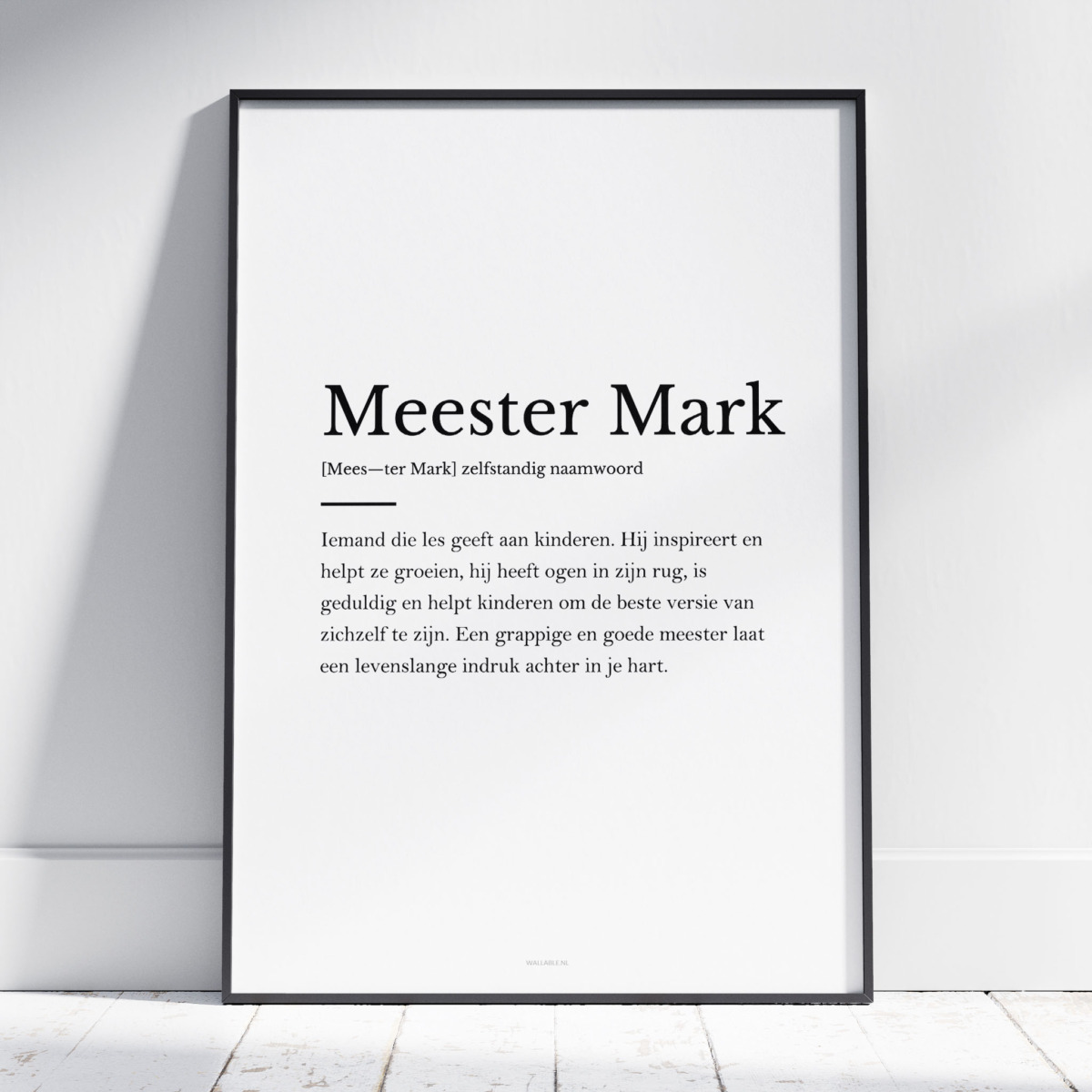 Meester poster met naam