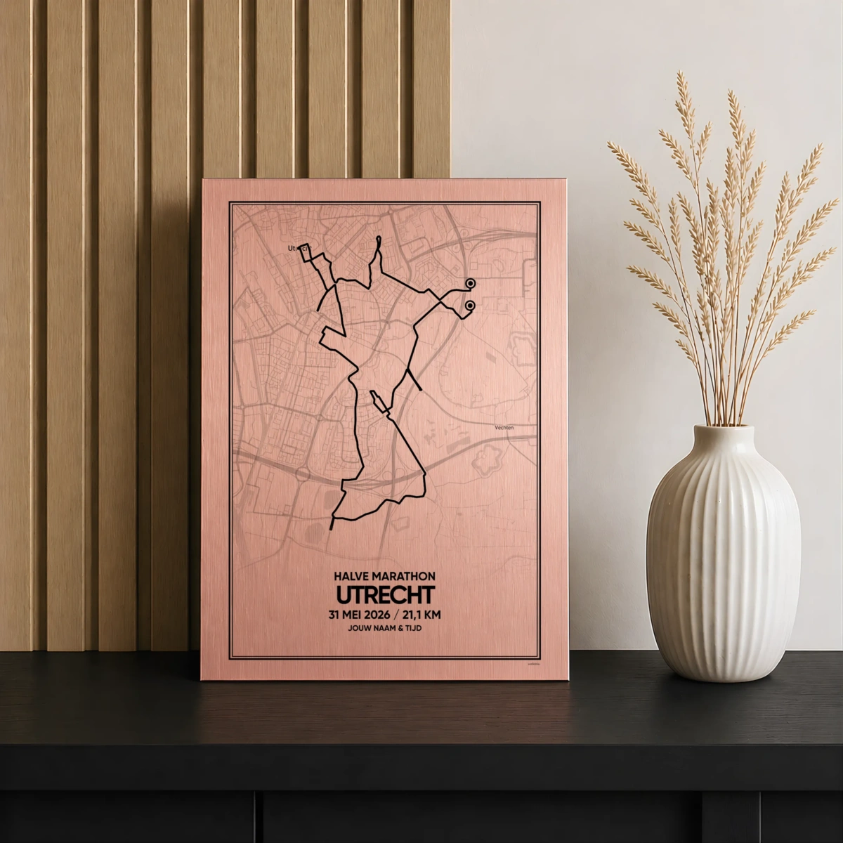 Utrecht marathon aluminium print rose