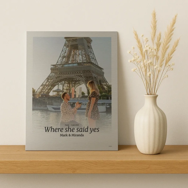 Fotoprint aluminium print Where she said yes