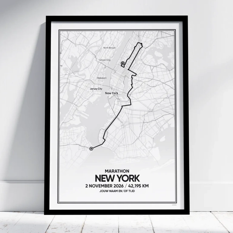 New York marathon 2026 blue poster
