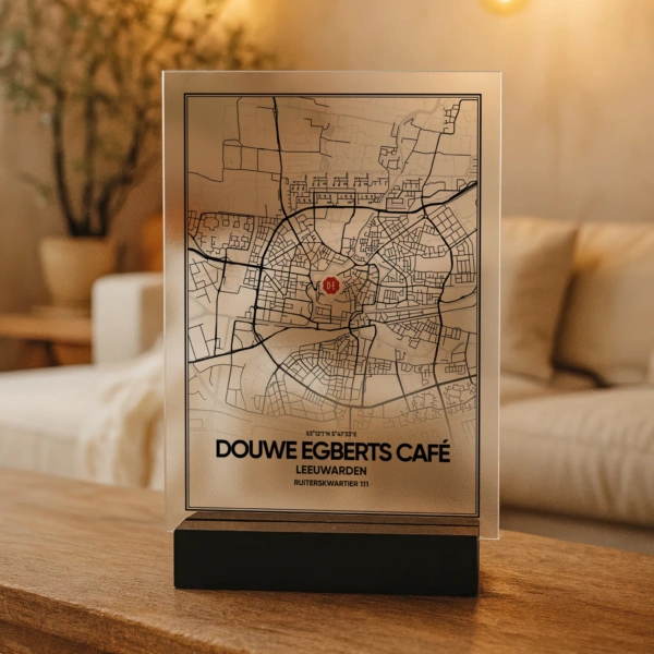 Stadskaart met logo op acrylglas