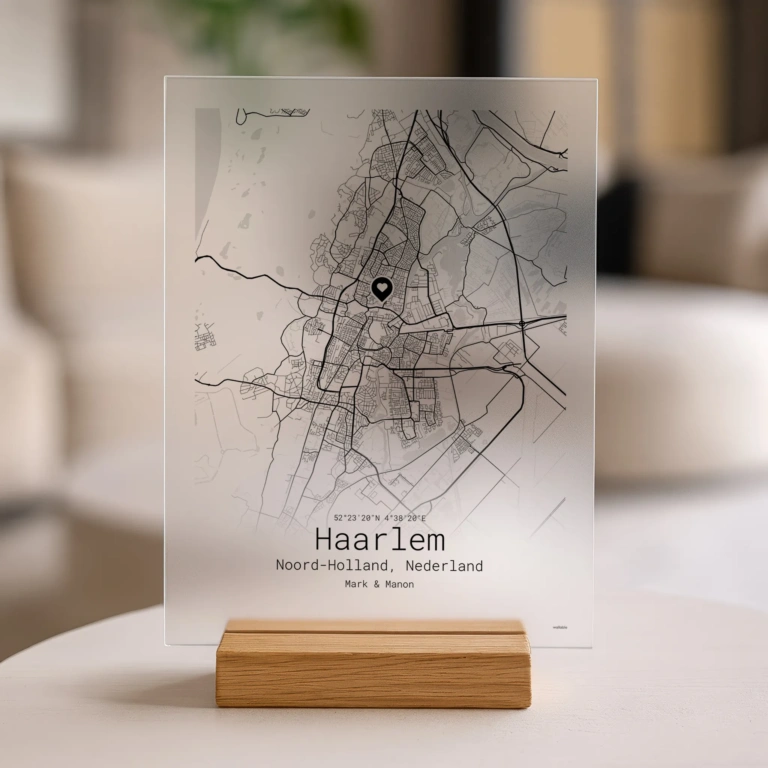 Maak zelf jouw Stadskaart op acrylglas