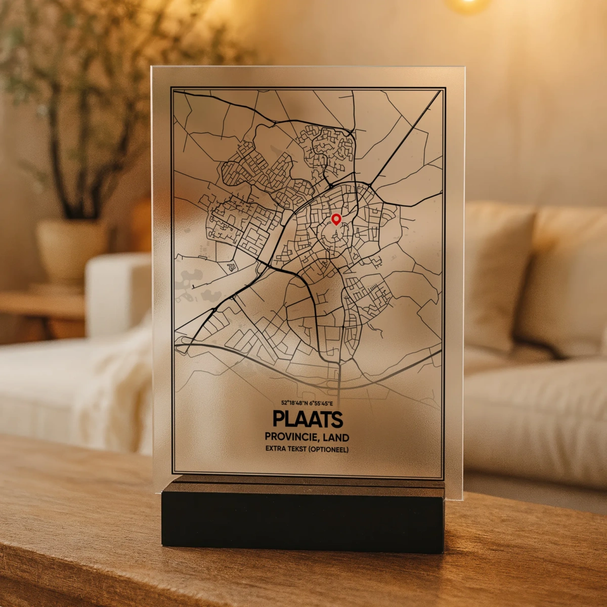 Maak zelf jouw Stadskaart op acrylglas