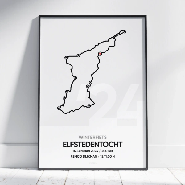 2024 Winterfiets Elfstedentocht Poster met naam
