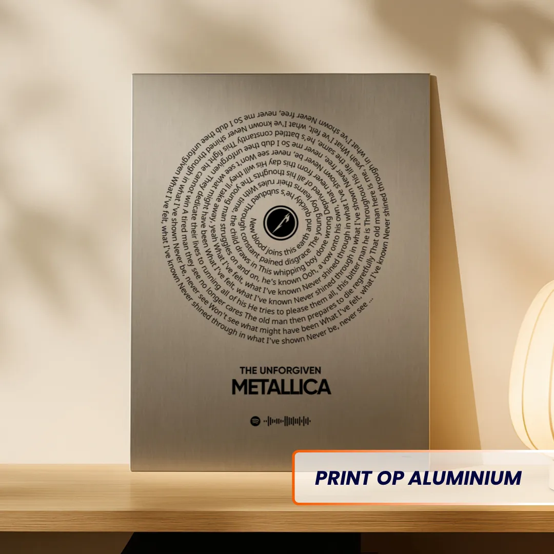 Songtekst Metallica op aluminium