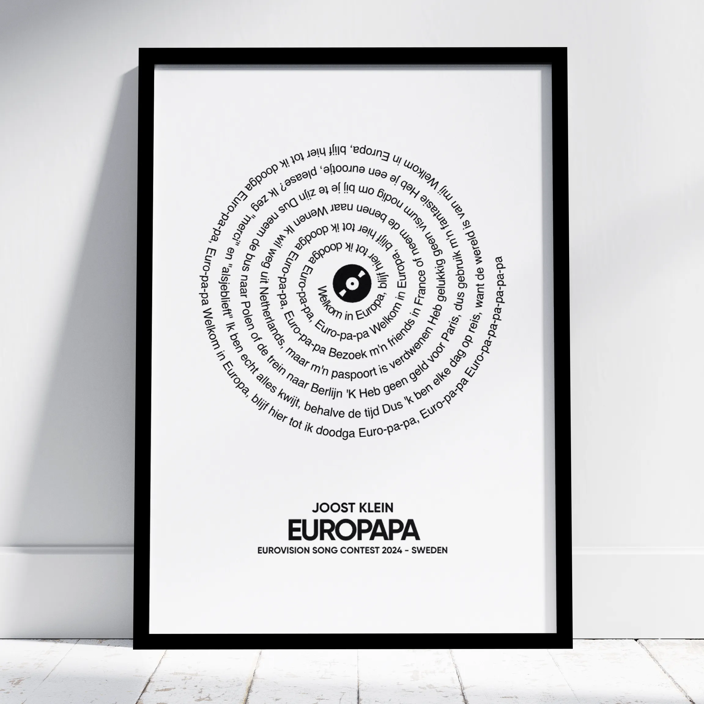 Joost Klein Europapa Songtekst Lyrics Poster Wallable