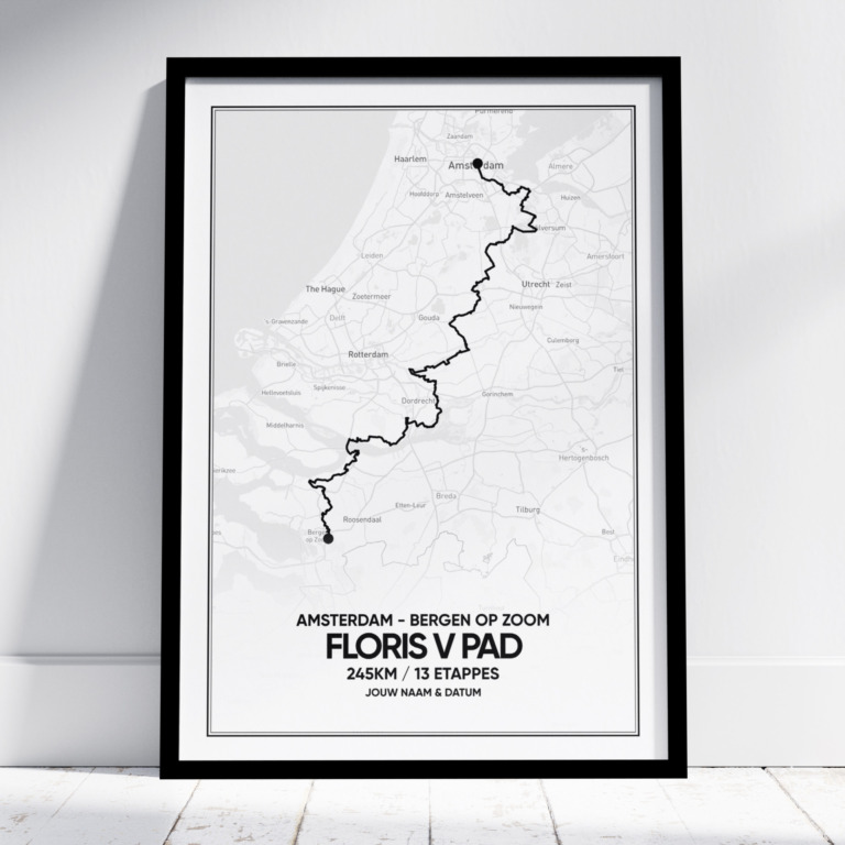 Poster met de route van het Floris V pad