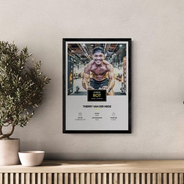 HYROX poster in zwarte lijst