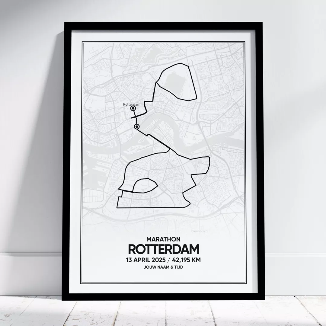 rotterdam-marathon-2025-poster Poster met de route van de Rotterdam Marathon van 2025