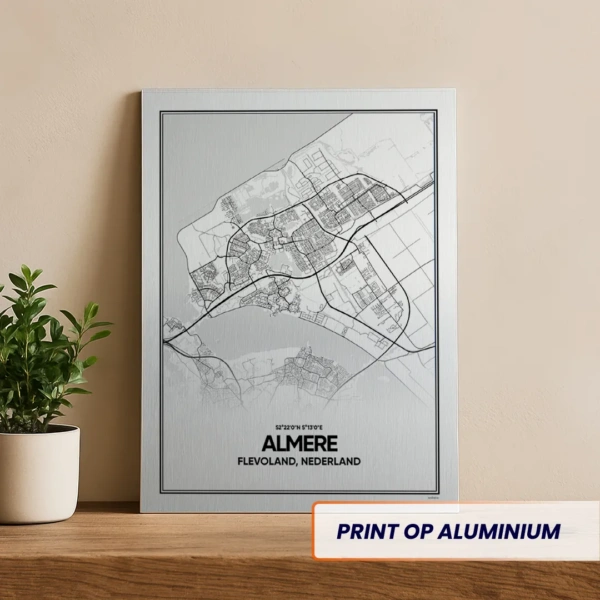 stadskaart Almere aluminium print