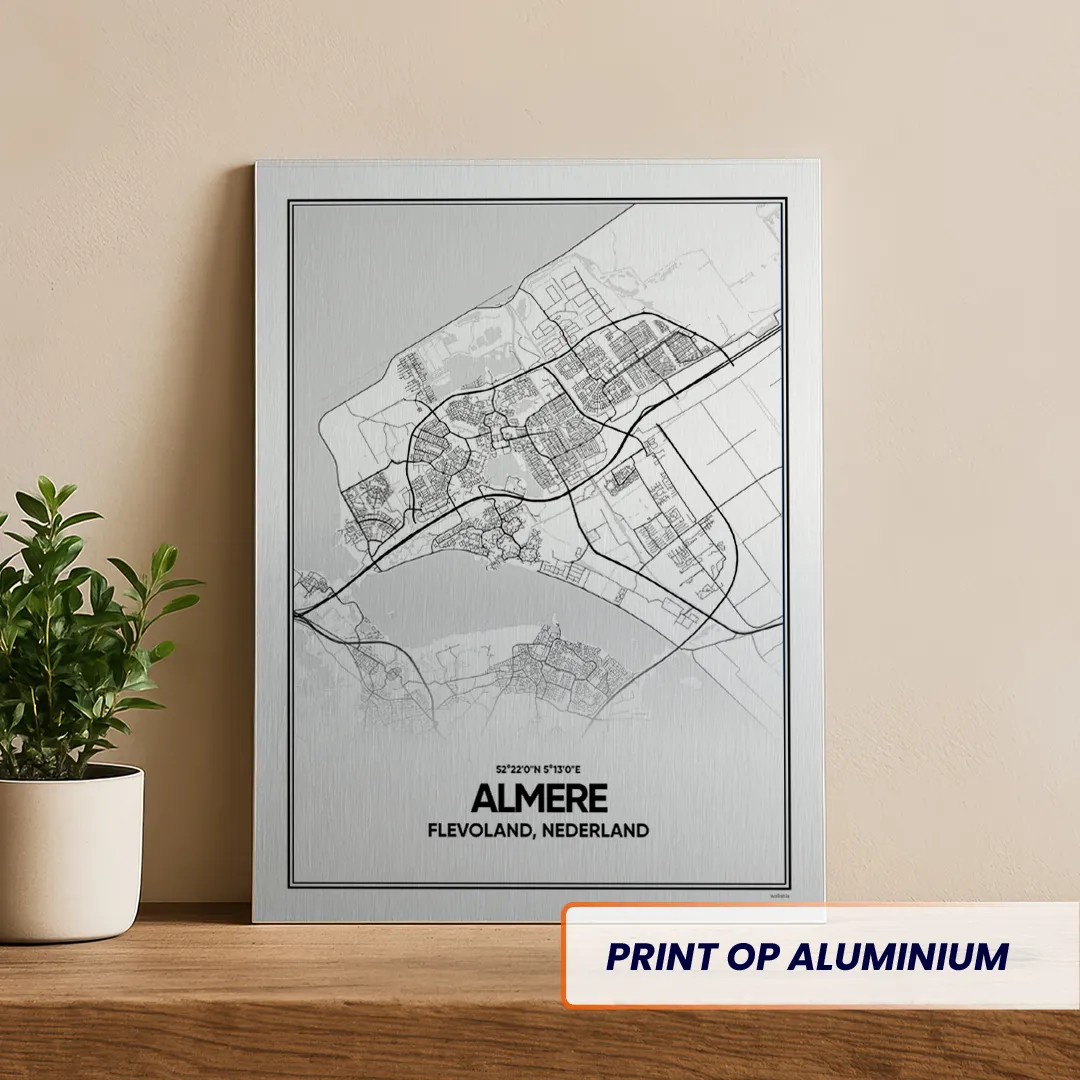 stadskaart Almere aluminium print