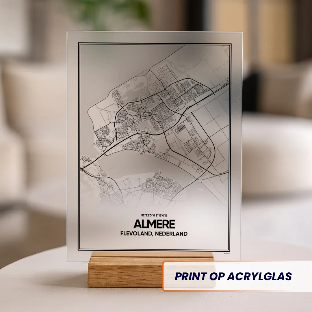 stadskaart Almere op acrylglas