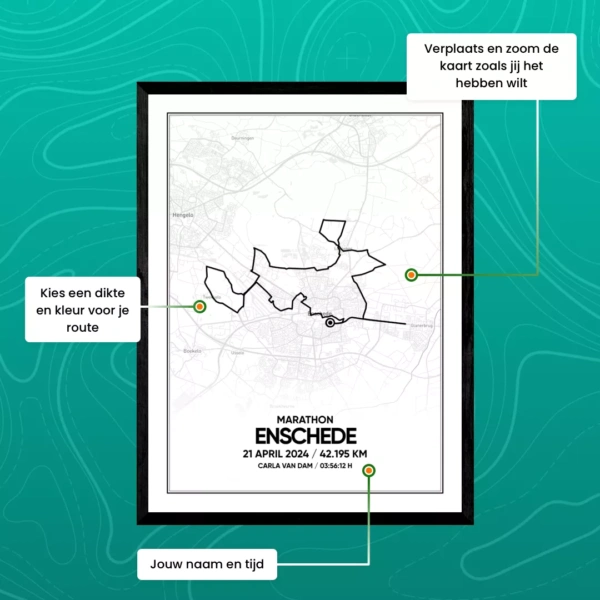 Enschede Halve Marathon 2025 Poster (met naam & tijd) - Image 2