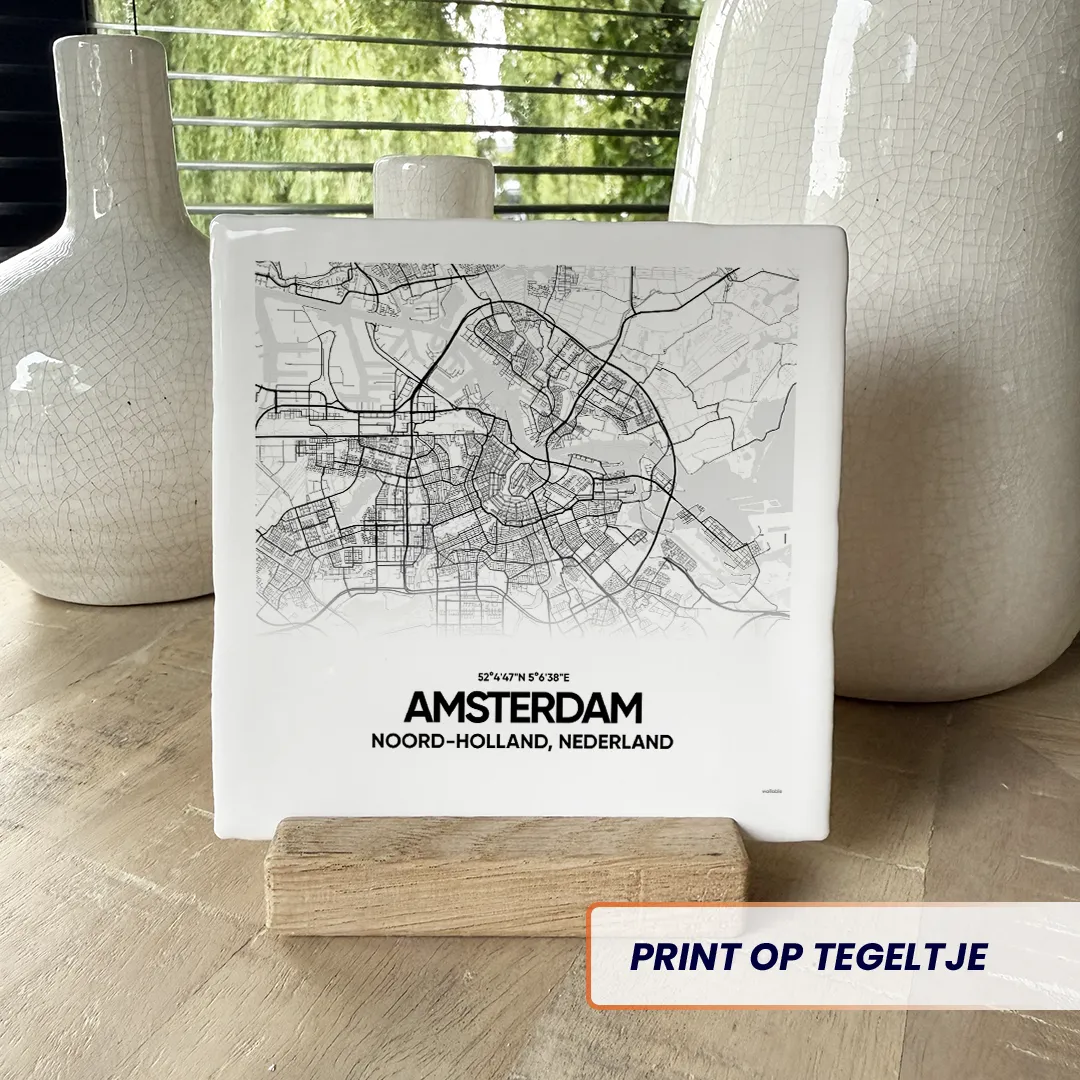 Amsterdam stadskaart tegeltje
