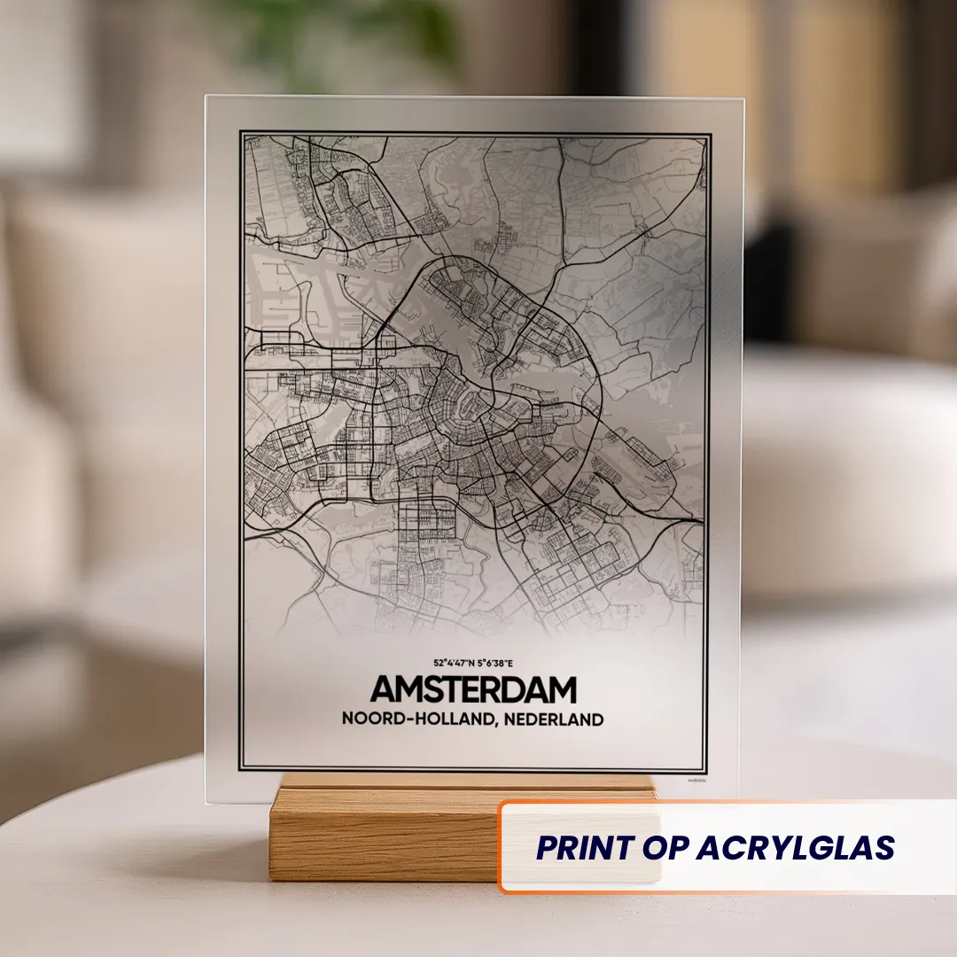 Stadskaart Amsterdam Acrylglas print