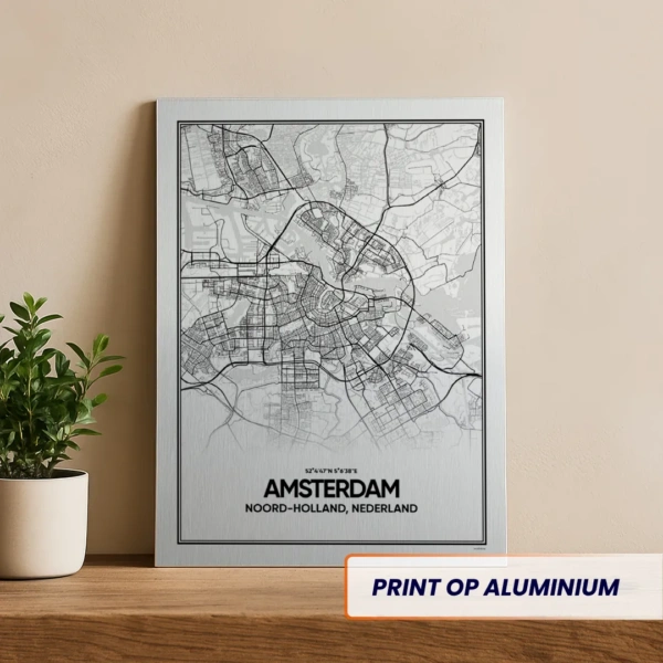 Stadskaart Amsterdam Aluminium print