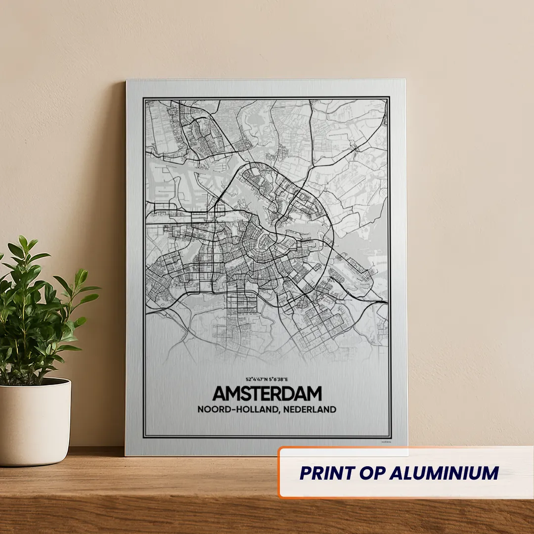 Stadskaart Amsterdam Aluminium print