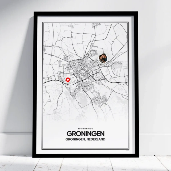 stadskaart Groningen poster