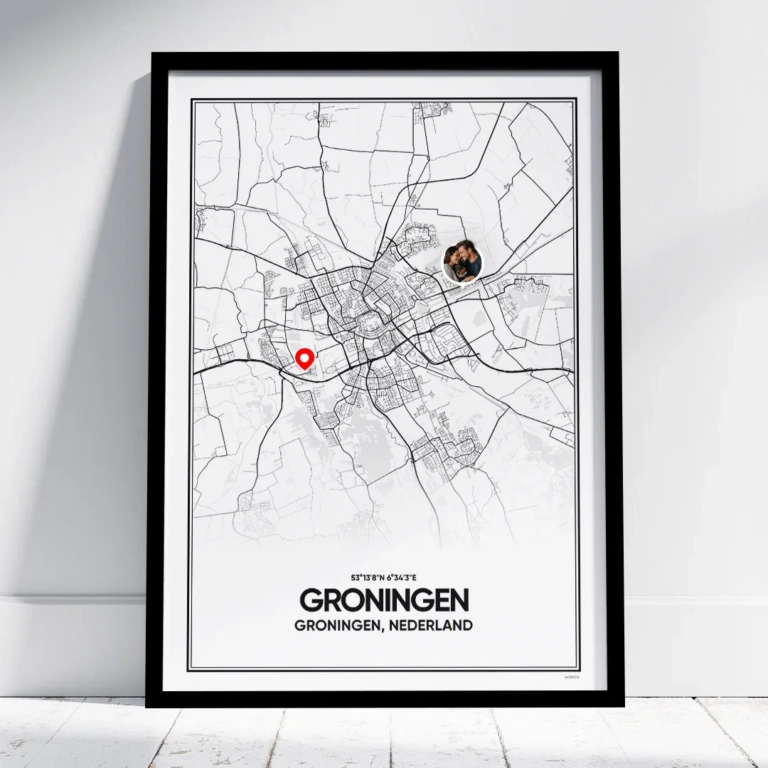 stadskaart Groningen poster