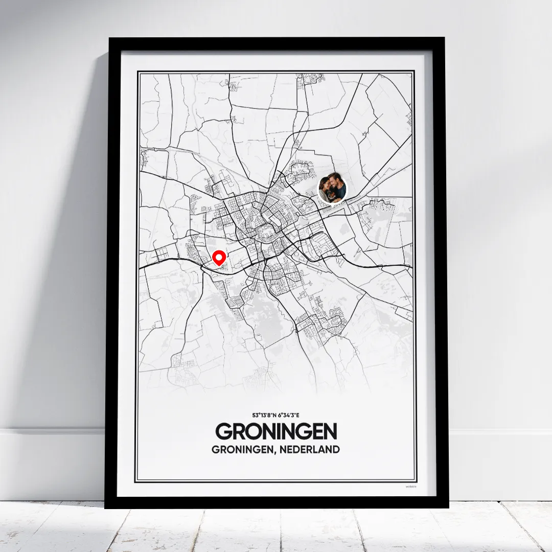 stadskaart Groningen poster stadskaart Groningen poster