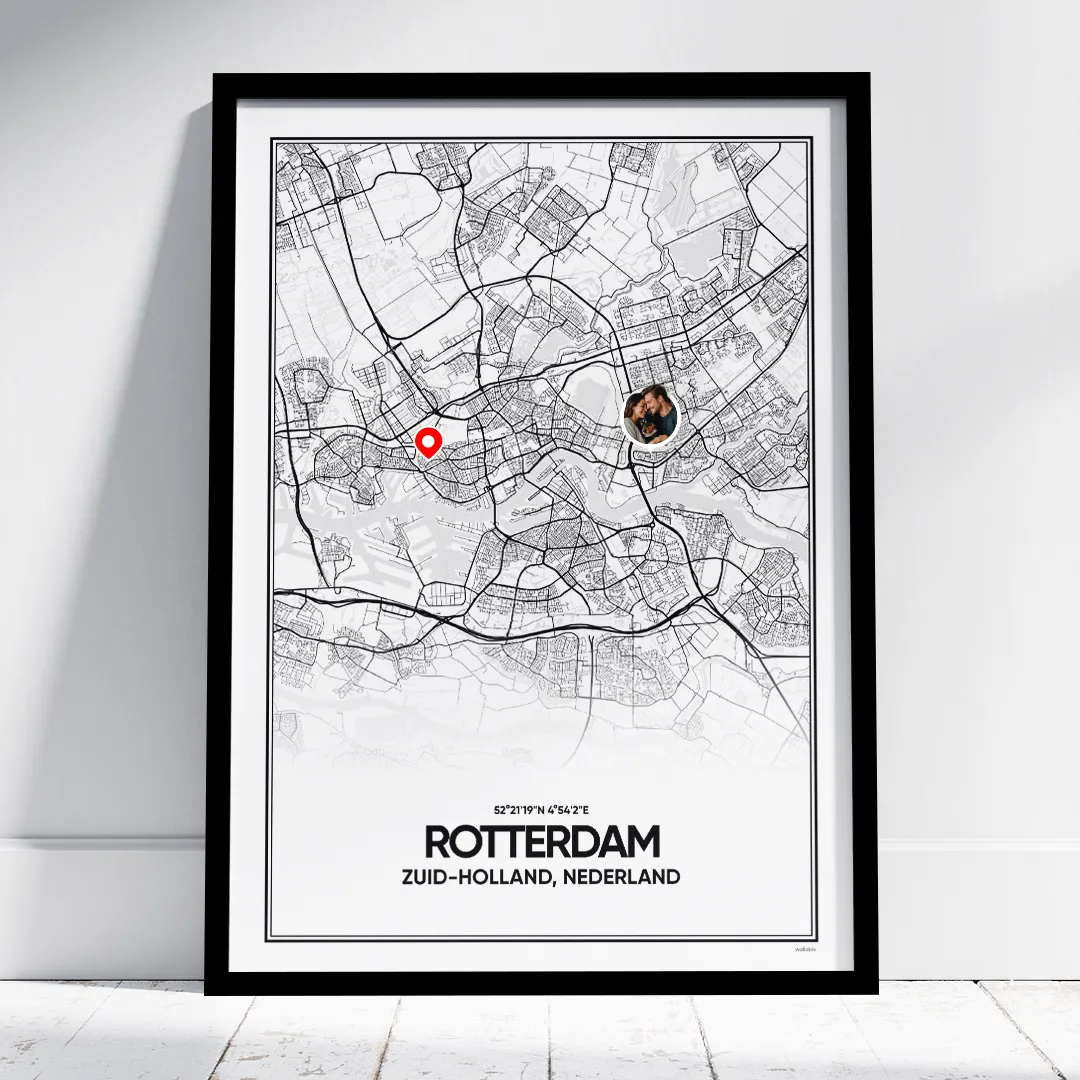 stadskaart Rotterdam poster