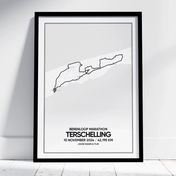 2024 Berenloop Terschelling Marathon Poster (met naam & tijd)