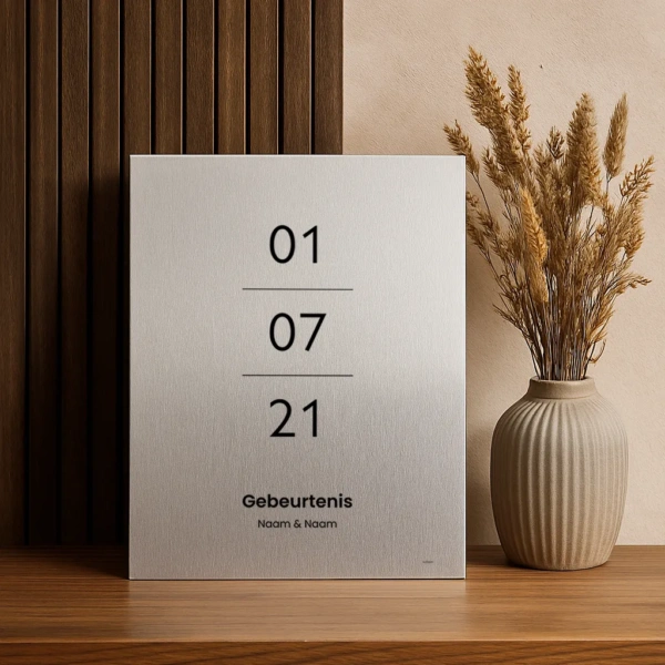 Speciale datum op aluminium