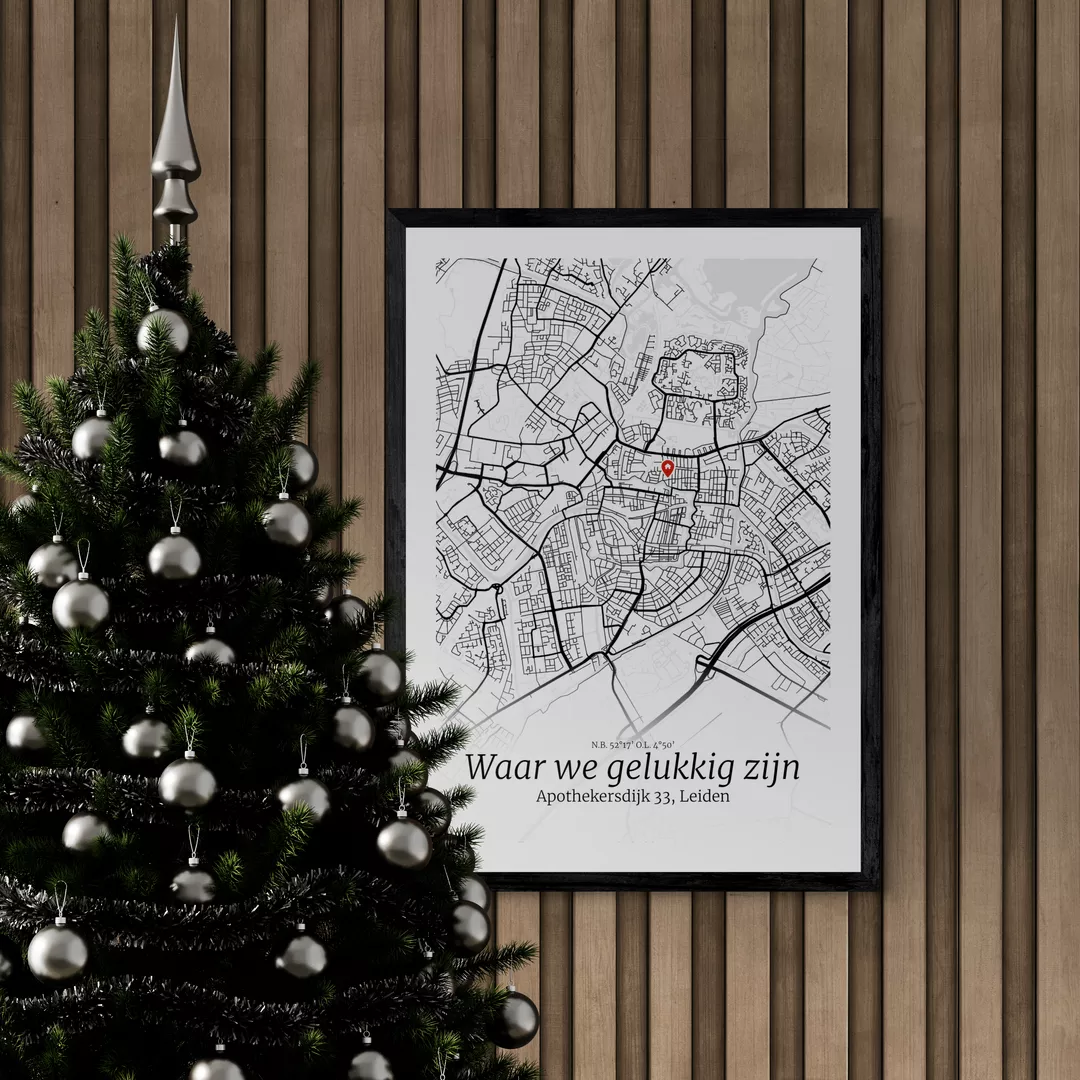City map poster gepersonaliseerd kerstkado