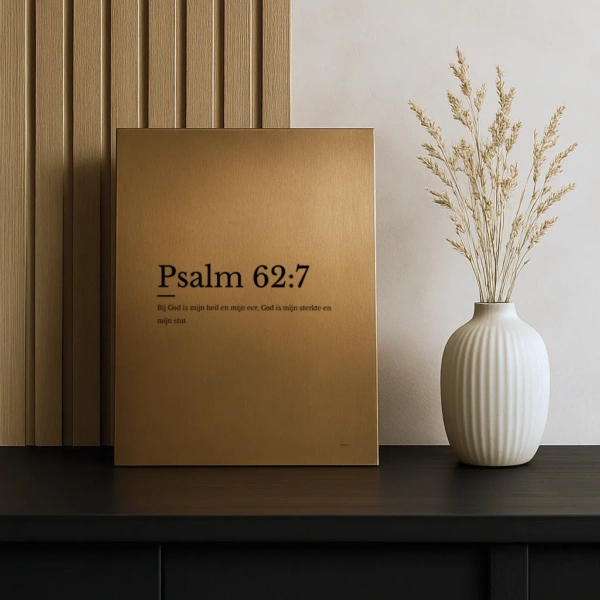 Psalm print op aluminium brons