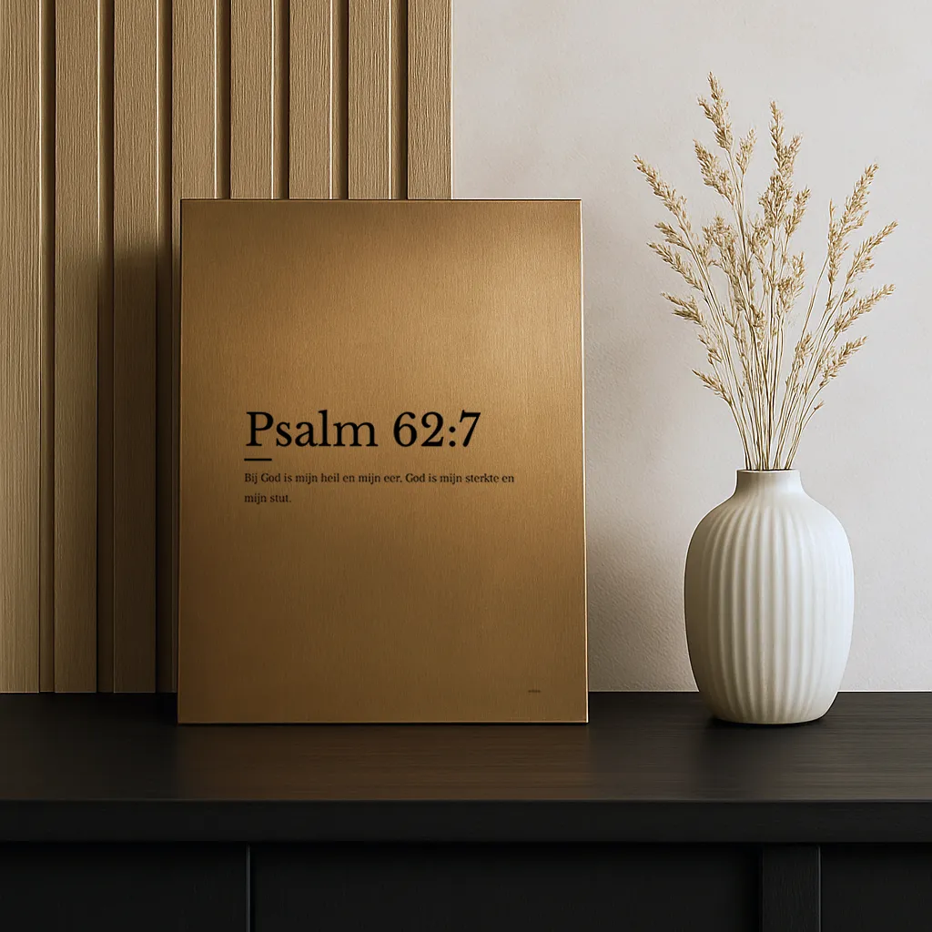 Psalm print op aluminium brons