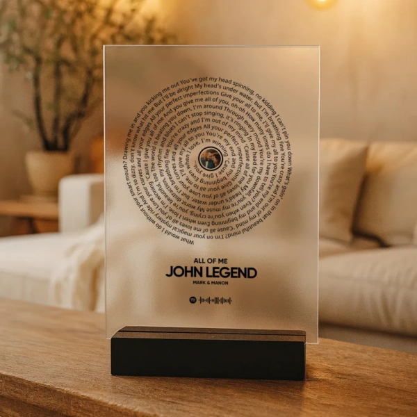 Songtekst op acrylglas