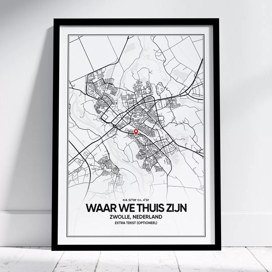 City map poster Sinterklaascadeau persoonlijk en uniek