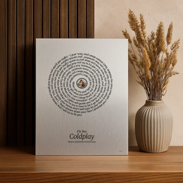 Songtekst op aluminium