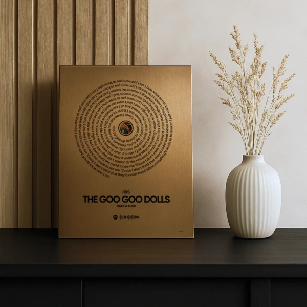 Songtekst op aluminium brons