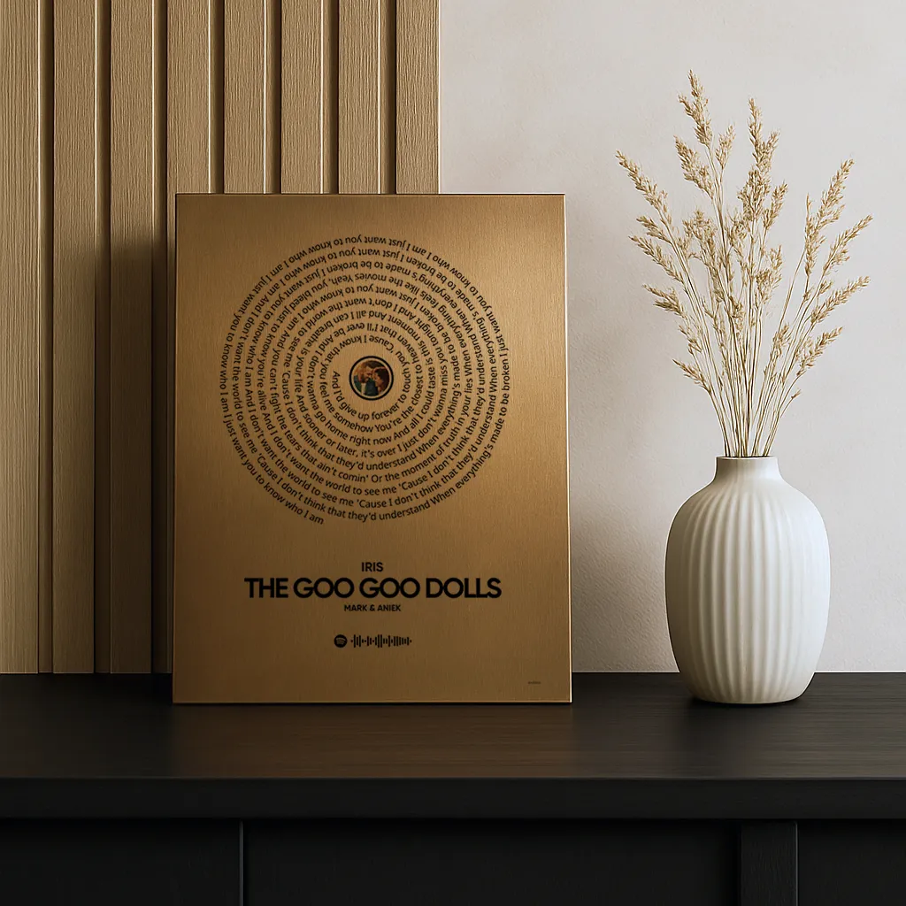 Songtekst op aluminium brons