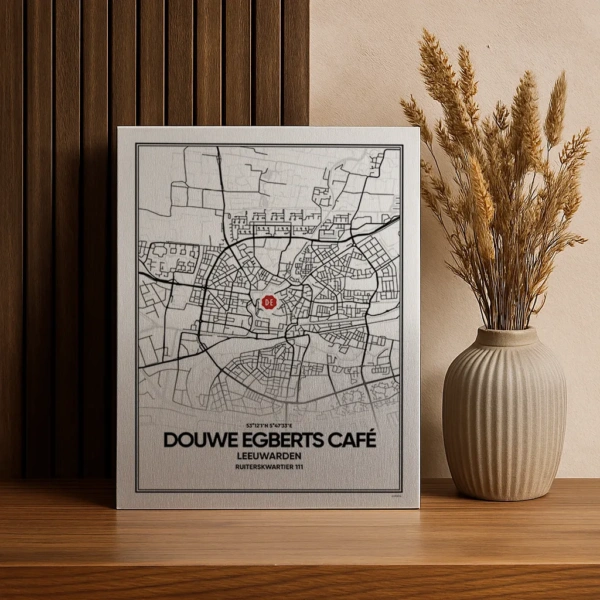 Stadskaart op aluminium met logo