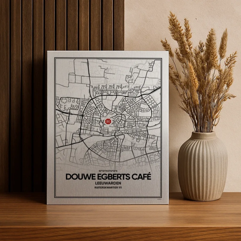 Stadskaart op aluminium met logo