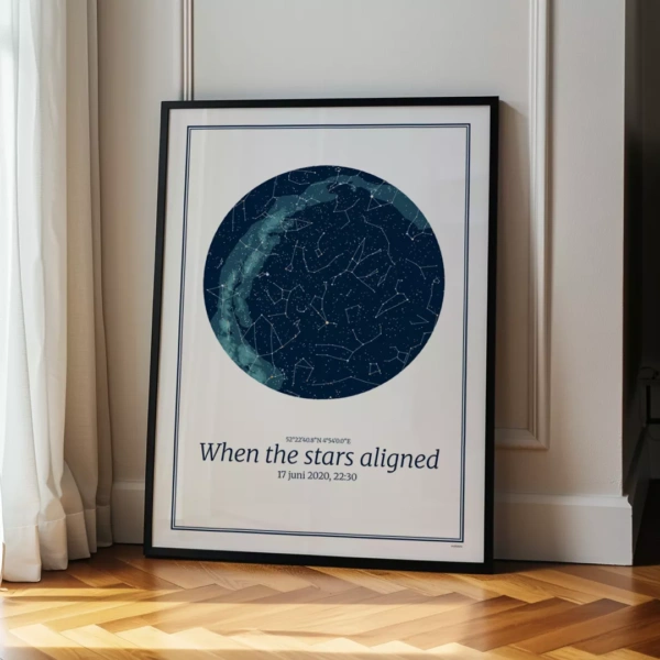 Sterrenkaart poster van een bijzonder moment