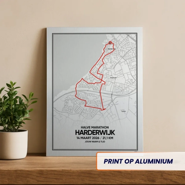 Aluminium print met de route van de broekhuis halve marathon van 2026