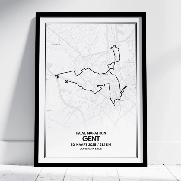 Gent Halve Marathon Poster (met naam & tijd)