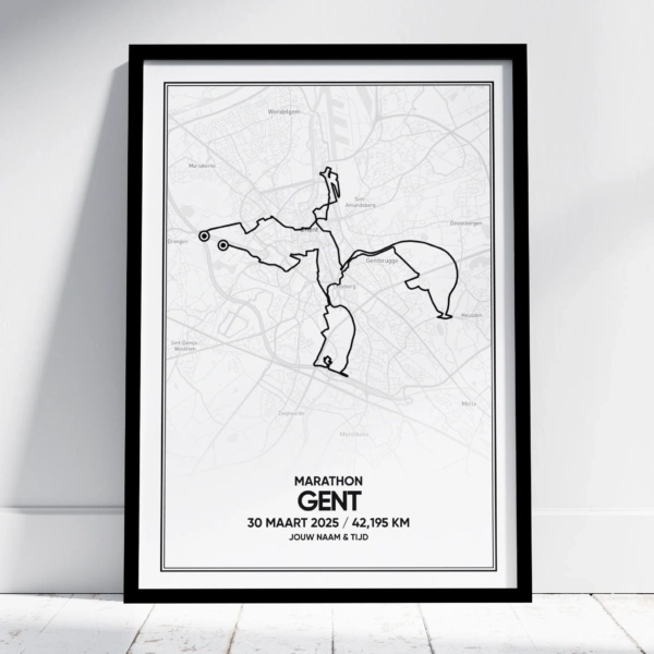 Gent Marathon Poster (met naam & tijd) - Image 1