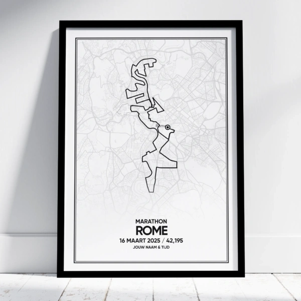 Rome Marathon Poster (met naam & tijd)